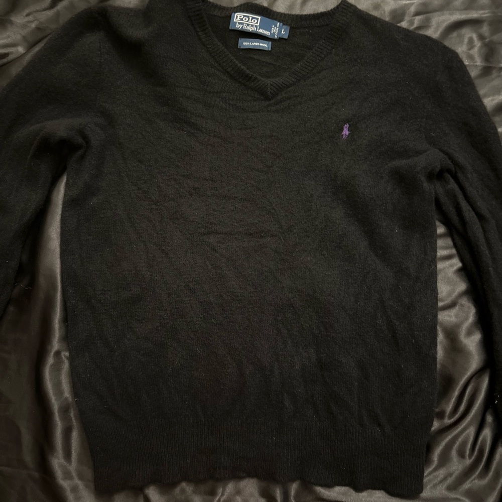 polo by ralph lauren black v neck sweater ☕️